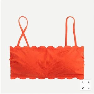 Jcrew Scallop piqué bandeau bikini top